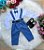 Conjunto Meninos Miss Cherry Leo Suspensorio Azul - Imagem 1