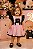 Romper/Vestido Princesa Belli Mundo Bita Rosa e Preto - Imagem 1