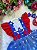 Romper/Vestido Princesa Belli Galinha Pintadinha Azul e Vermelho - Imagem 3