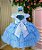 Vestido Menina Bonita Jardim das Borboletas Gisele Azul Bebe - Imagem 4