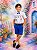 Conjunto Miss cherry Meninos - Lapis Aquarela Azul ABC - Imagem 1