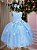 Vestido Juvenil Vila Lele Regata Flores Azul Bebe - Imagem 1