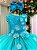 Vestido Juvenil Vila Lele Regata Flores Verde Tiffany - Imagem 2