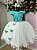 Vestido Juvenil - Midi Vila Lele Sabrina Verde Tiffany e Off - Imagem 1