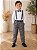 Conjunto Meninos Miss Cherry Leo Suspensorio Cinza Grafite - Imagem 1