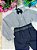 Conjunto Masculino Miss Cherry Social Mescla Cinza Linho Com Calça Preto Henrique - Imagem 2