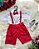Conjunto Miss Cherry Henry Camisa Branca Suspensório Vermelho Modelo 2 - Imagem 2