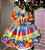 Vestido Junino Mimadine Luxo Caetana Colorido - Imagem 4