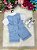 Conjunto Social Miss Cherry Leandro Colete Azul Bebe - Imagem 4