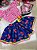 Conjunto Junino Banana Club Luxo Mirela Saia Florida Azul - Imagem 4