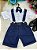 Conjunto Miss Cherry Meninos Social Shorts Ravi Azul Marinho - Imagem 3