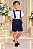 Conjunto Miss Cherry Meninos Social Shorts Ravi Azul Marinho - Imagem 1