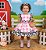 Vestido Tematicos Kids Fazendinha Rosa Vaquinha - Imagem 1