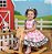 Vestido Tematicos Kids Fazendinha Rosa Vaquinha - Imagem 3