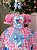 Vestido Junino Tematico Luxo Lilo Stitch Rosa Bebe - Imagem 7