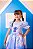 Vestido Junino Tematico Luxo Lilo Stitch Azul Bebe - Imagem 4