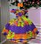 Vestido Marie Junino Luxo Arraia do Coração Roxo - Imagem 6