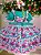 Vestido Bella Child Junino Forró Junino Verde Tiffany - Imagem 5