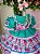 Vestido Bella Child Junino Forró Junino Verde Tiffany - Imagem 7