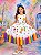 Vestido Marie Lapis Aquarela ABC Branco e Azul Royal - Imagem 1
