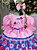 Vestido Bella Child Junino Caipira Luxo Florzinhas Rosa - Imagem 3