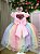 Vestido Infantil Menina Bonita Caterina Rosa Bebe Saia Colorida - Imagem 4