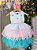 Vestido Vila Lele Bebe Lolo Saia Verde e Rosa - Imagem 1