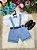 Conjunto Miss Cherry Meninos Social Shorts Ravi Azul Claro - Imagem 1