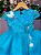 Vestido Marie Azul Turquesa Jardim Encantado Flores - Imagem 2