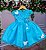 Vestido Marie Azul Turquesa Jardim Encantado Flores - Imagem 1