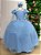 Vestido Banana Club Longo Diamante Azul Bebe - Imagem 3