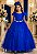 Vestido Banana Club Longo Diamante Azul Royal - Imagem 1