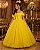 Vestido Banana Club Longo Doce Elegancia Amarelo - Imagem 1