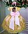 Vestido Marie Jardim Encantado Rosa e Dourado - Imagem 4