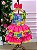 Vestido Junino Banana Club Luxo Encanto da Roça Rosa Neon - Imagem 4