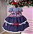 Vestido Junino Mimadine Luxo Stefanny Azul Marinho - Imagem 3