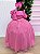 Vestido Banana Club Longo Doce Elegancia Rosa Chiclete - Imagem 2