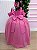 Vestido Banana Club Longo Doce Elegancia Rosa Chiclete - Imagem 4