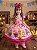 Vestido Junino Temáticos Kids Luxo Bolo Fofo Rosa - Imagem 1