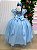 Vestido Mini Miss Longo Carol Azul Bebe - Imagem 7