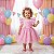 Romper/Vestido Princesa Belli Elisa Rosa Bebe - Imagem 1