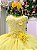 Vestido Juvenil Vila Lele Regata Flores Amarelo - Imagem 3