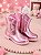 Bota/ Coturno Pitico Boiadeira Rosa Metalizado - Imagem 1