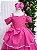 Vestido Banana Club Longo Safira Rosa Chiclete - Imagem 4