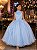 Vestido Banana Club Longo Âmbar Azul Bebe - Imagem 1