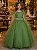Vestido Banana Club Longo Diamante Verde Militar - Imagem 1