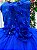 Vestido Juvenil Vila Lele Regata Flores Azul Royal - Imagem 4