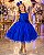 Vestido Juvenil Vila Lele Regata Flores Azul Royal - Imagem 1