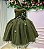 Vestido Juvenil Vila Lele Regata Flores Verde Militar - Imagem 3