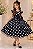 Vestido Ysa Kids Penelope Bolinhas Preto - Imagem 1